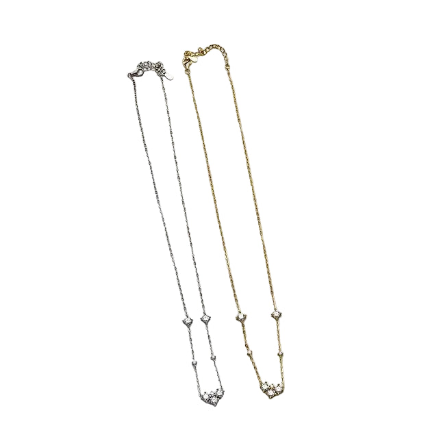 925 Silver Moissanite Diamond Necklace - Gold