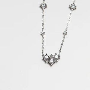 925 Silver Moissanite Diamond Necklace - Silver