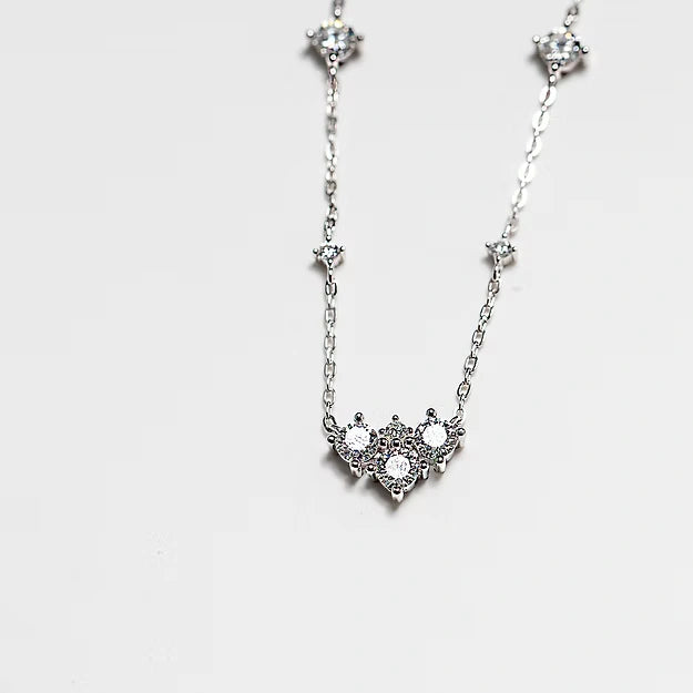 925 Silver Moissanite Diamond Necklace - Silver