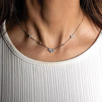 925 Silver Moissanite Diamond Necklace - Silver