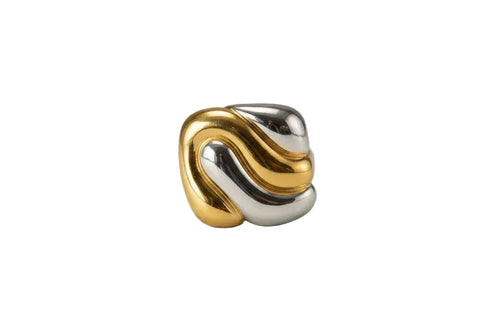 Two-tone gold and silver earrings 