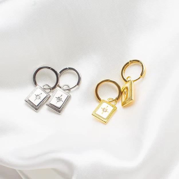 Amber Silver Earrings