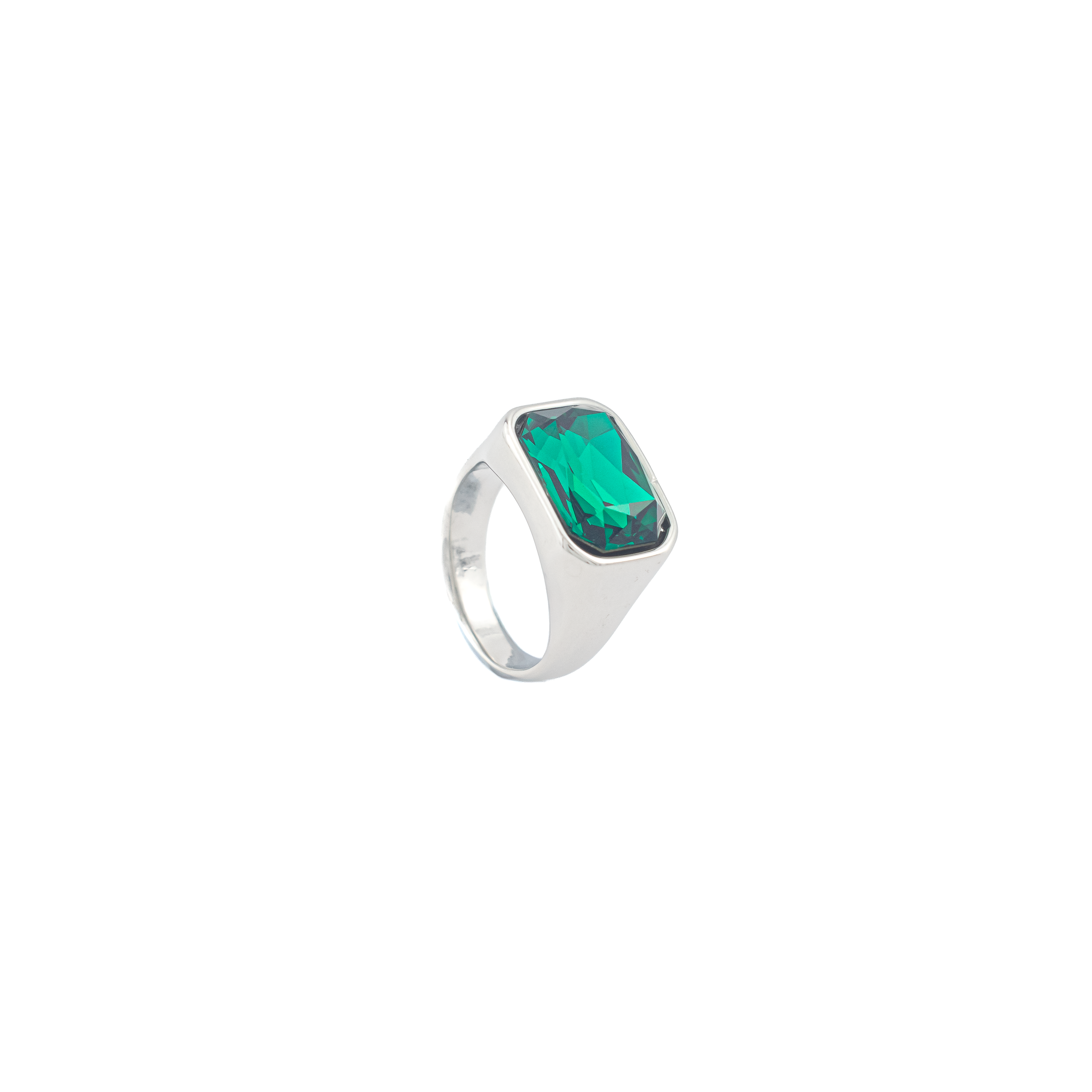 Aurora Silver Emerald Ring
