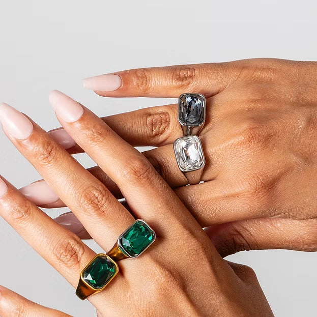 Aurora Silver White Ring