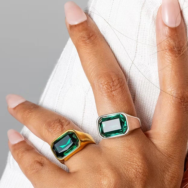 Aurora Silver White Ring
