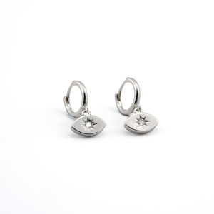 Daisy Silver Eye Earrings