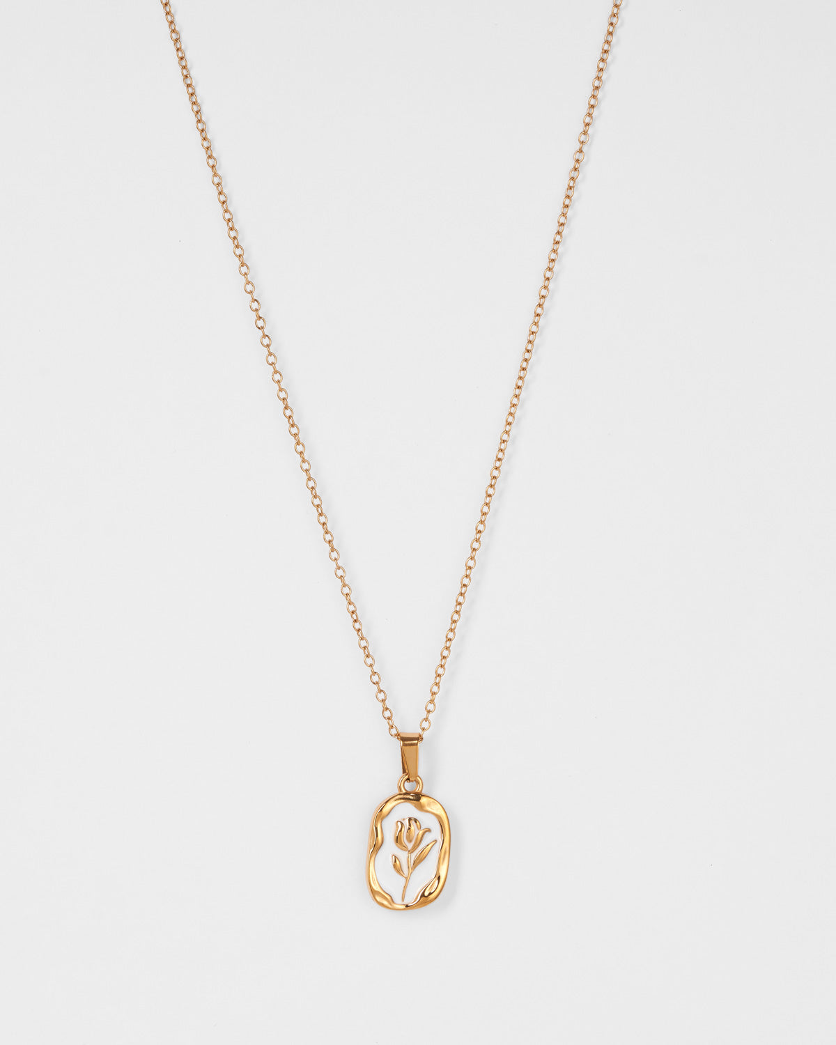 Emily Gold Rose Flower Necklace