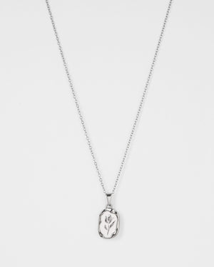 Emily Silver Rose Flower Necklace