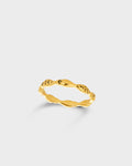 Modern slim geometric gold ring with a minimalist style and a cute fish pattern.
