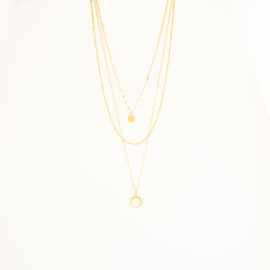 Jacy Gold Tri layered Necklace