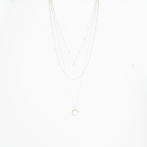 Jacy Silver Tri layered Necklace