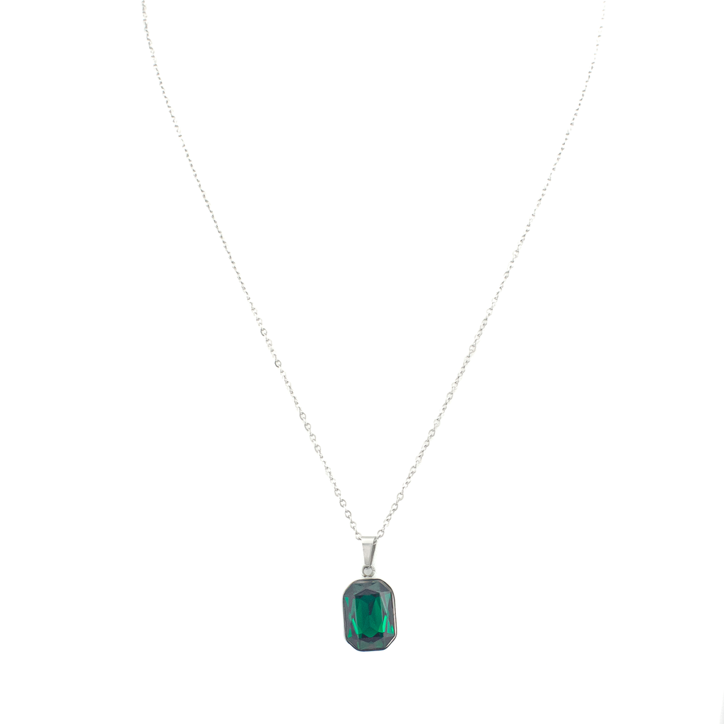 Julia Emerald Silver Necklace