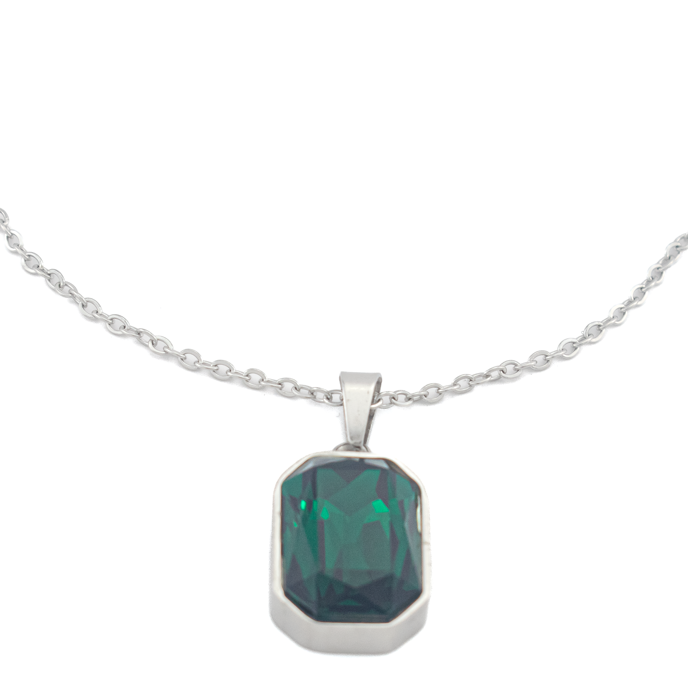 Julia Emerald Silver Necklace