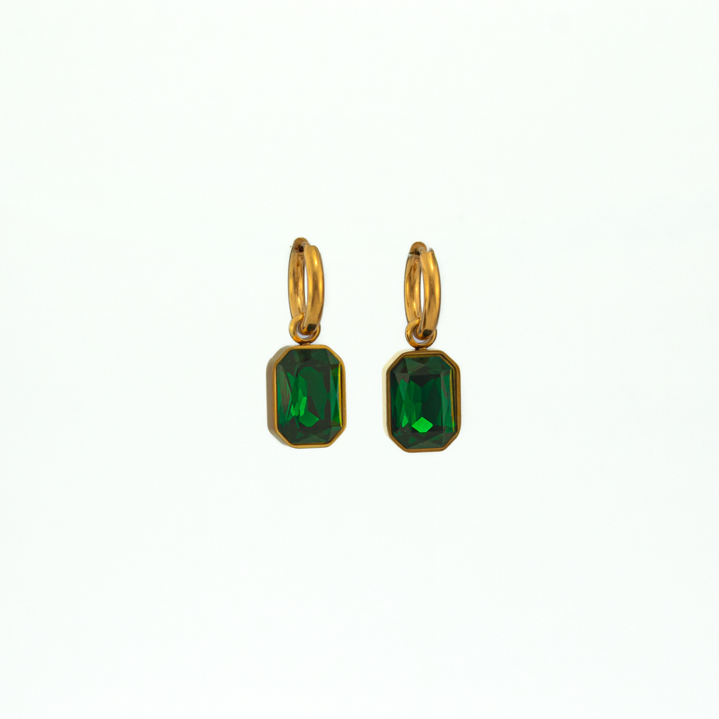 Julia Emerald Gold Earrings