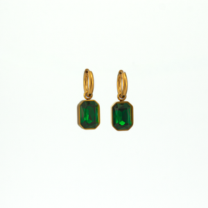 Julia Emerald Gold Earrings
