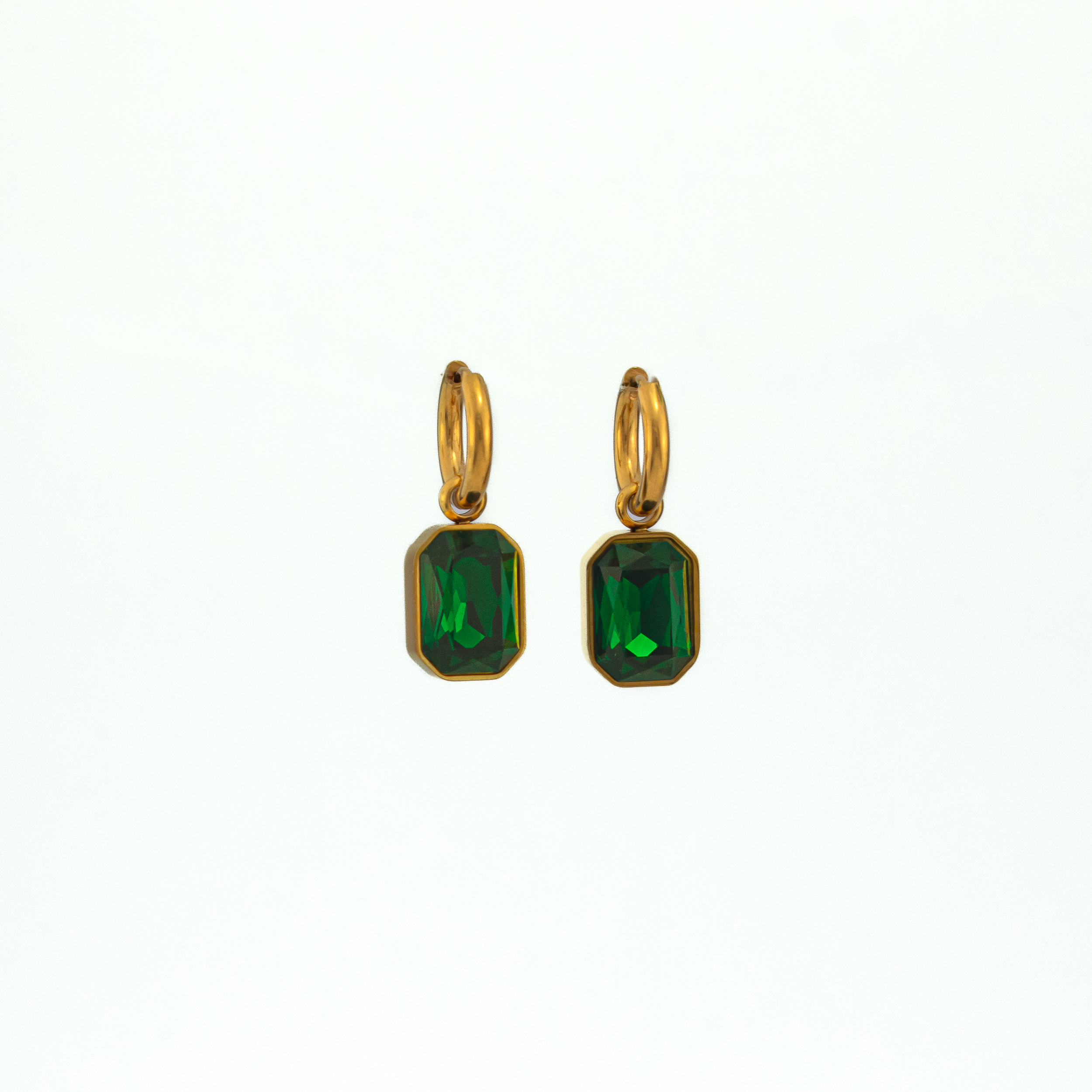 Julia Emerald Gold Earrings