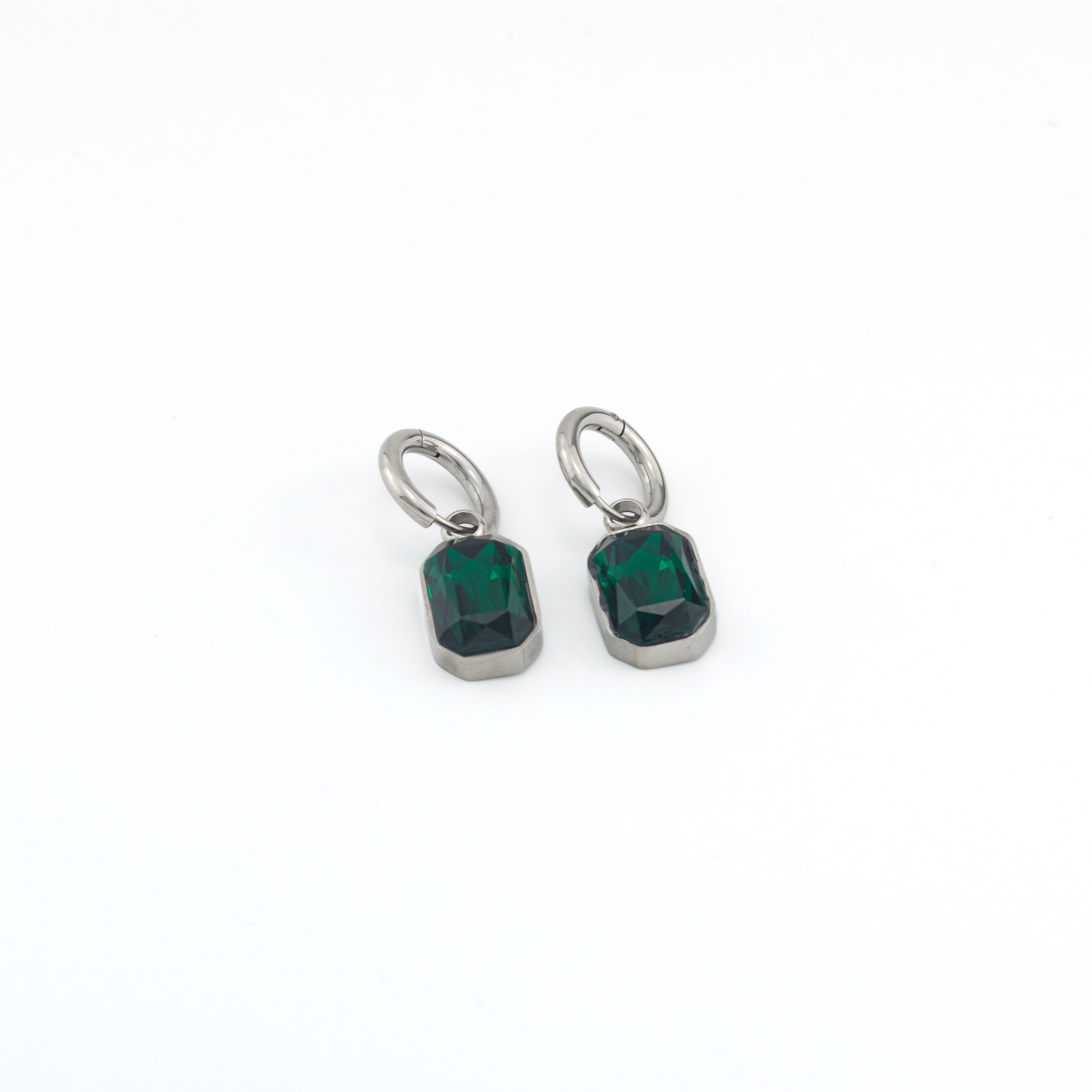 Julia Emerald Silver Earrings