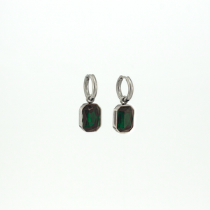 Julia Emerald Silver Earrings