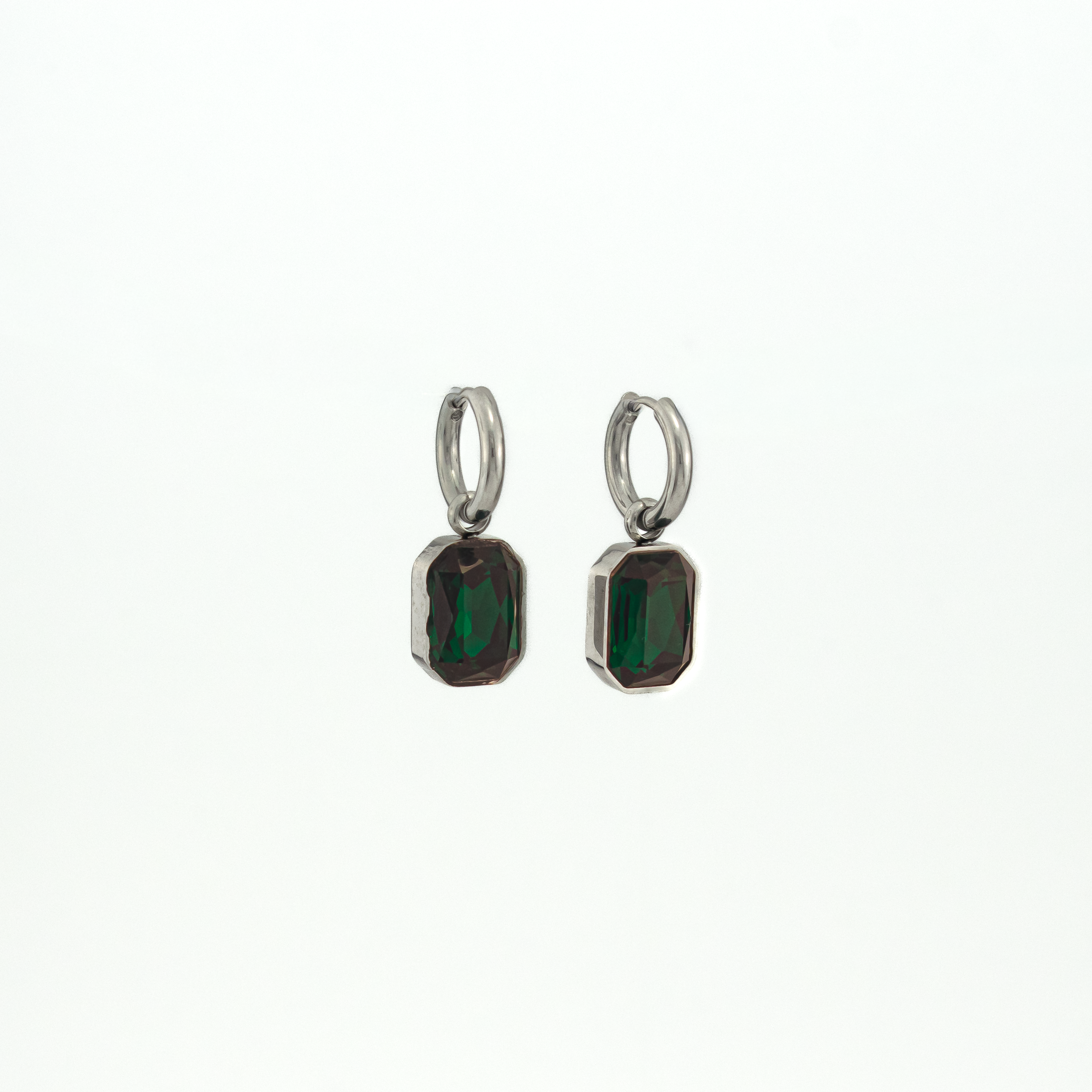 Julia Emerald Silver Earrings