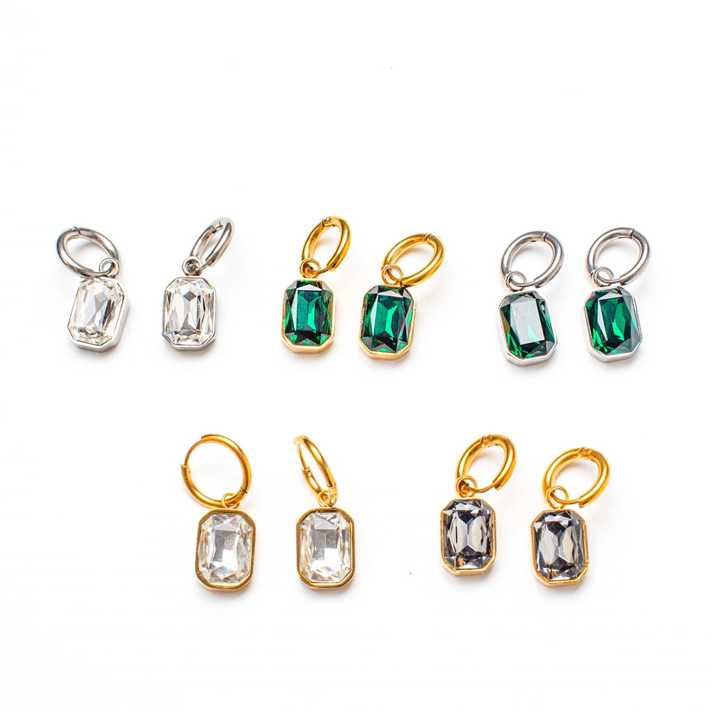 Julia Emerald Silver Earrings