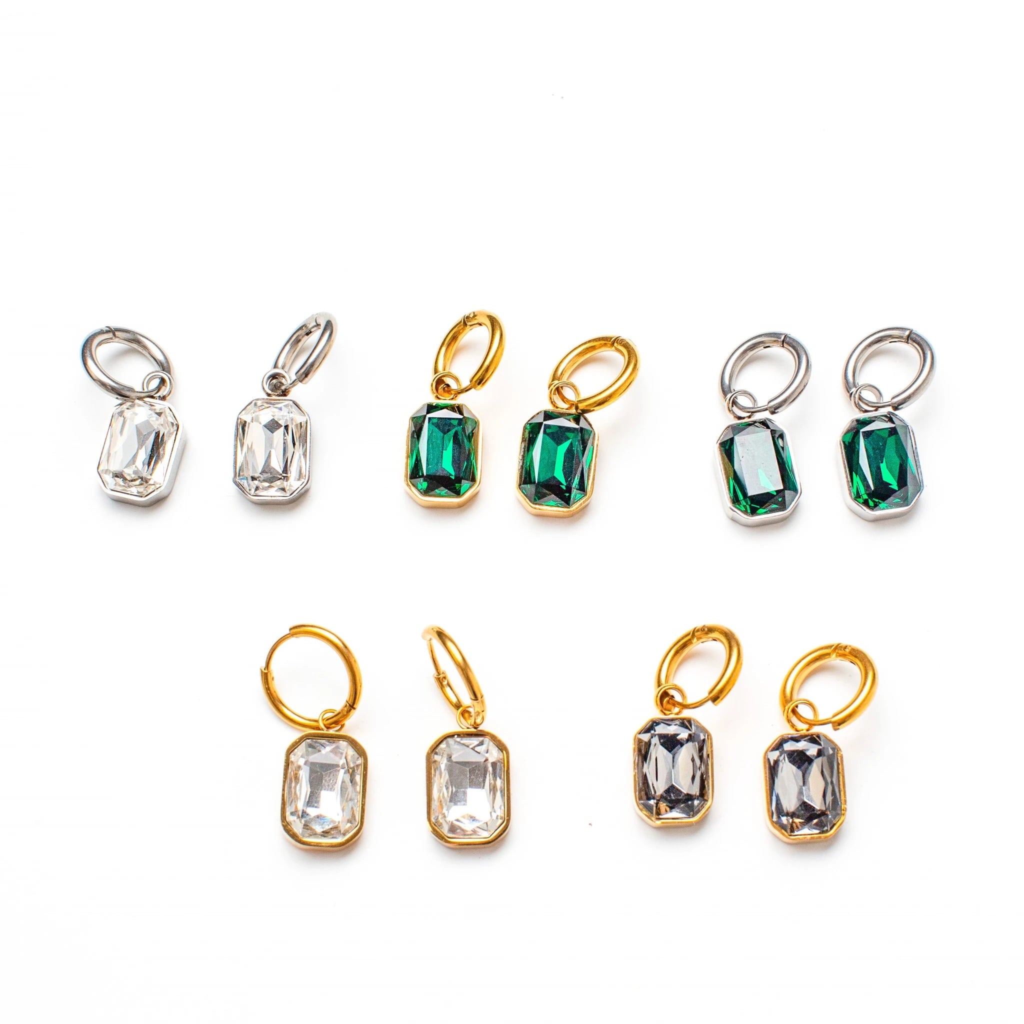 Julia Emerald Silver Earrings