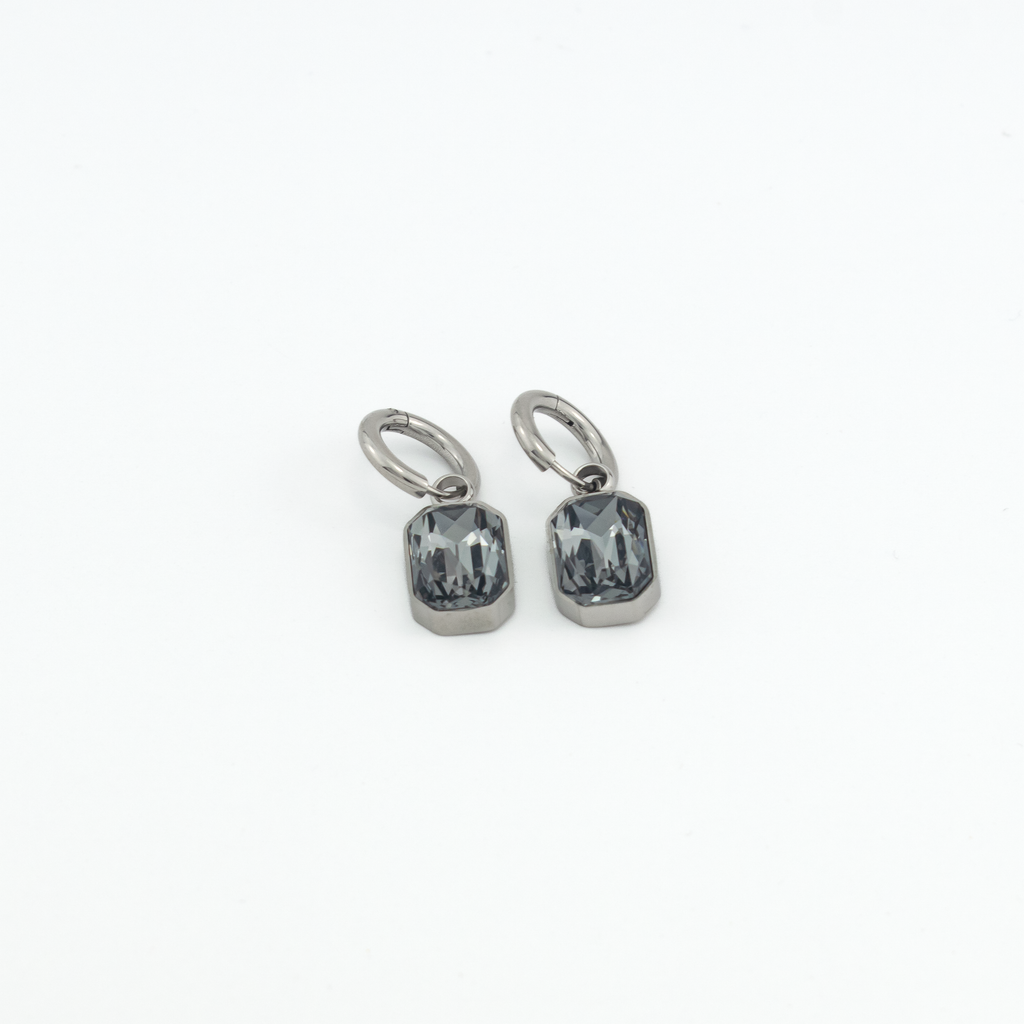 Julia Grey Silver Earrings