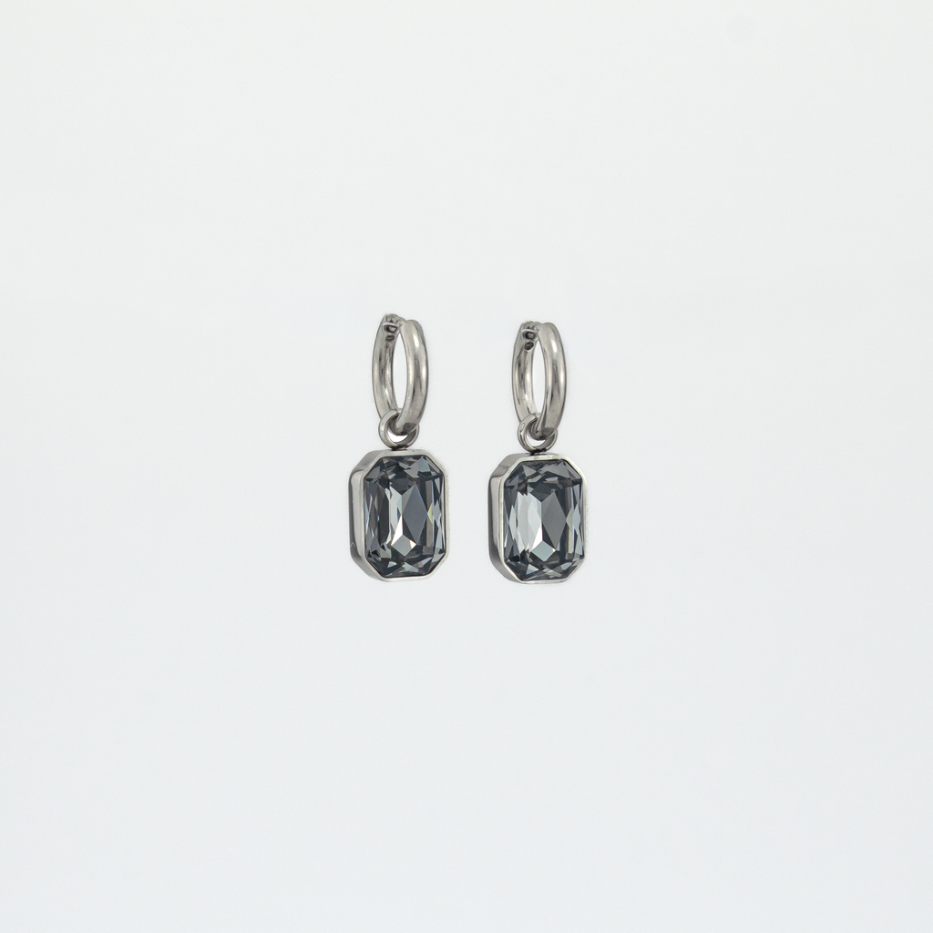 Julia Grey Silver Earrings
