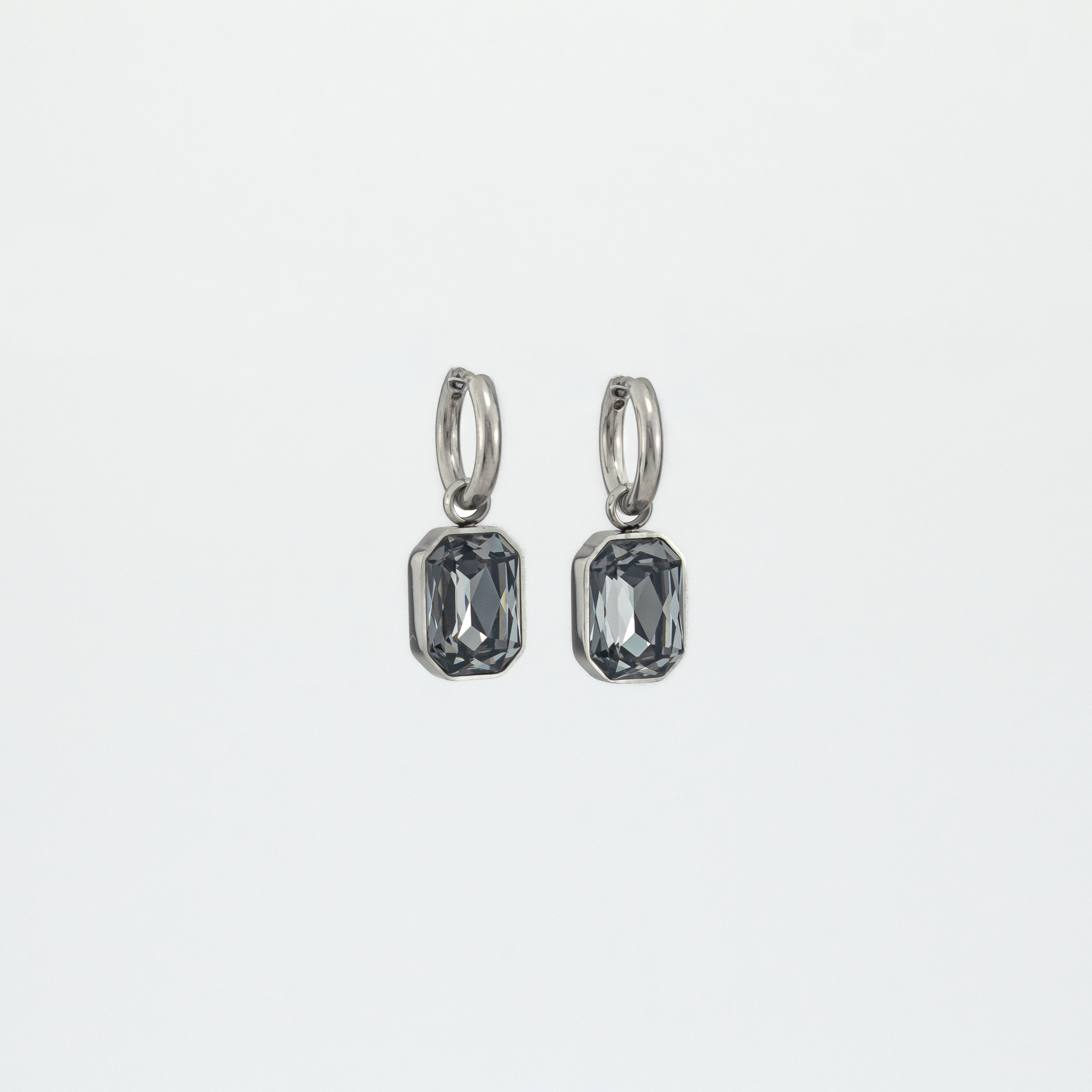 Julia Grey Silver Earrings