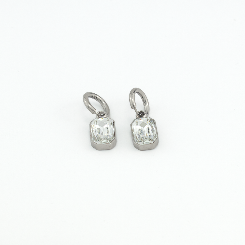 Julia White Silver Earrings