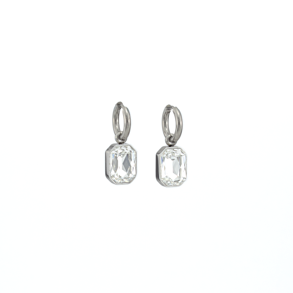 Julia White Silver Earrings