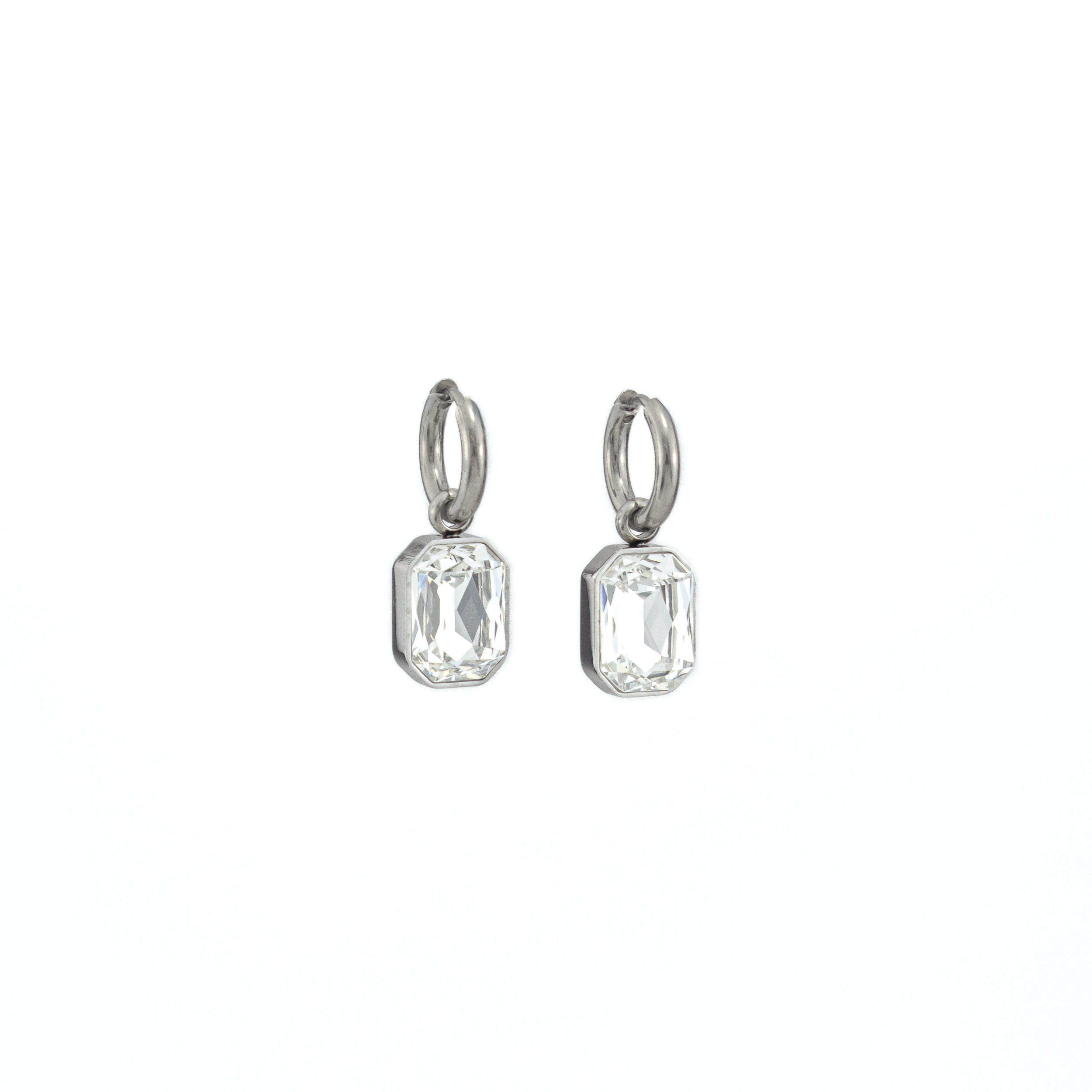 Julia White Silver Earrings