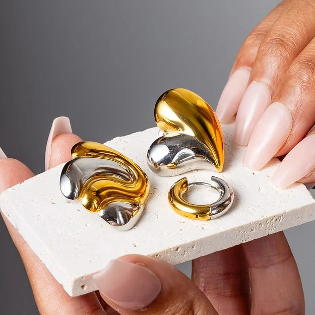 Olivia Gold Silver Earrings