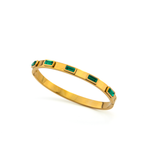 Zara_Gold_Emerald_Bracelet_1

Gold bracelet with emerald green stones on a white background