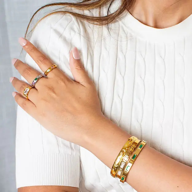 Zara Gold Emerald Bracelet