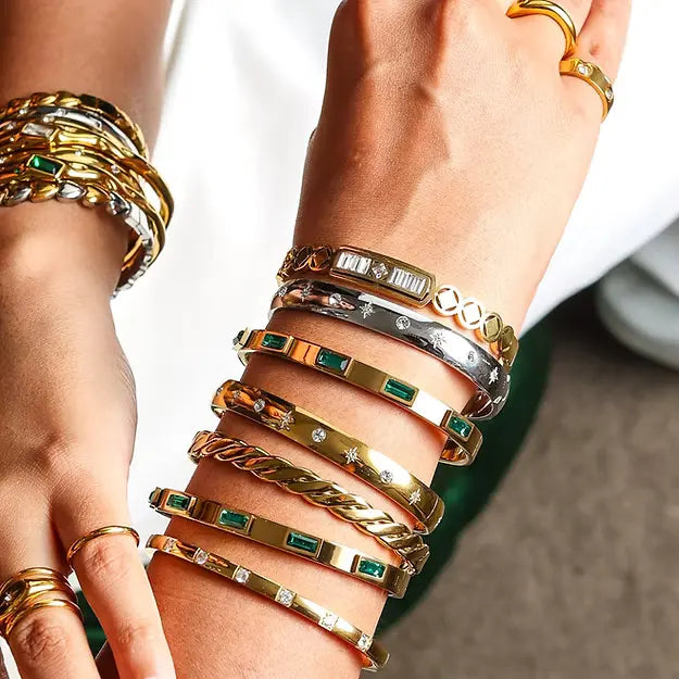Zara Gold Emerald Bracelet