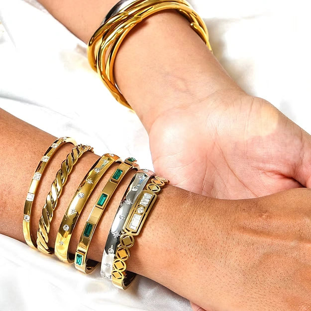 Zara Gold Emerald Bracelet
