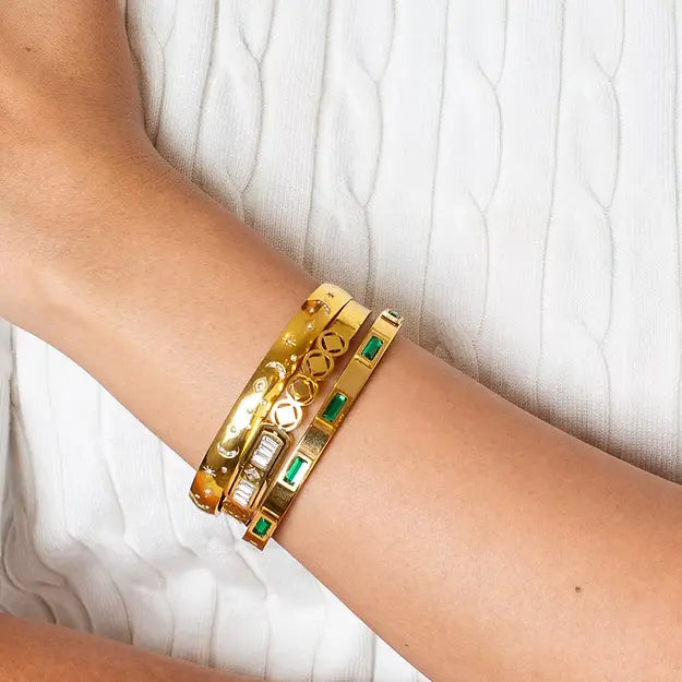 Zara Gold Emerald Bracelet